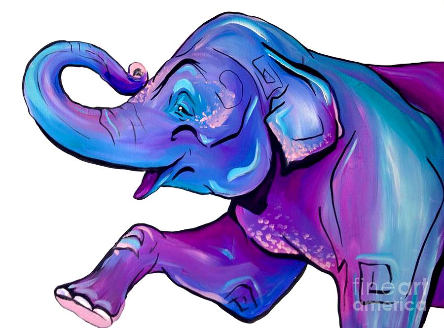 Purple Elephant Painting By Abbi Kay Fine Art America