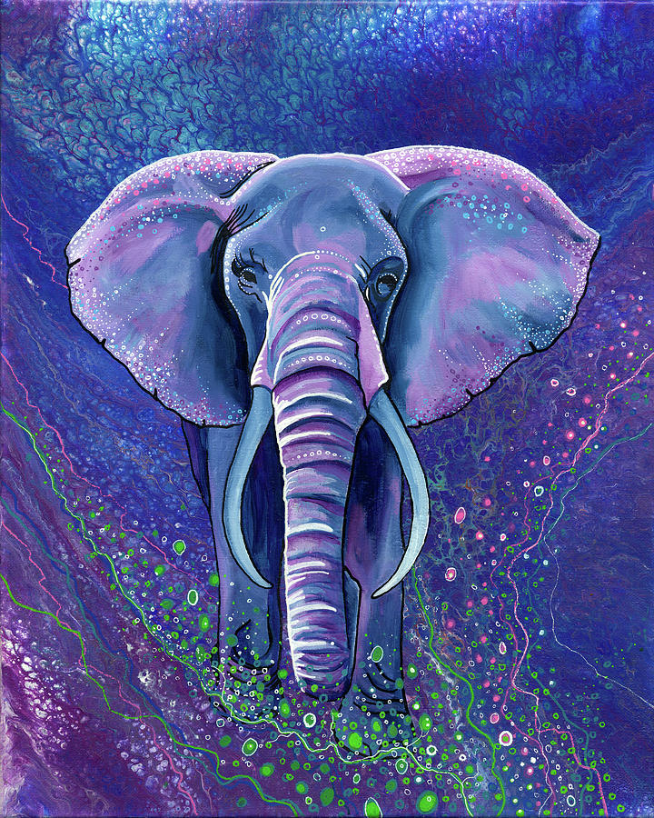 Purple Elephant Painting by Melissa Hood