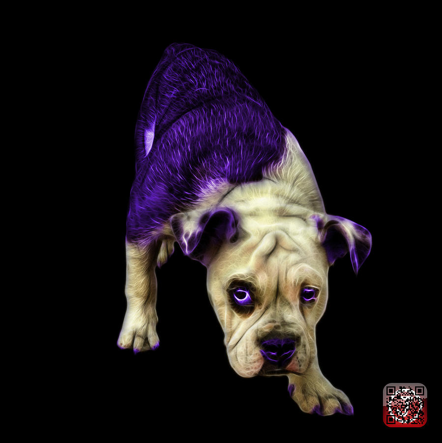Purple English Bulldog Dog Art - 1368 - BB Painting by James Ahn