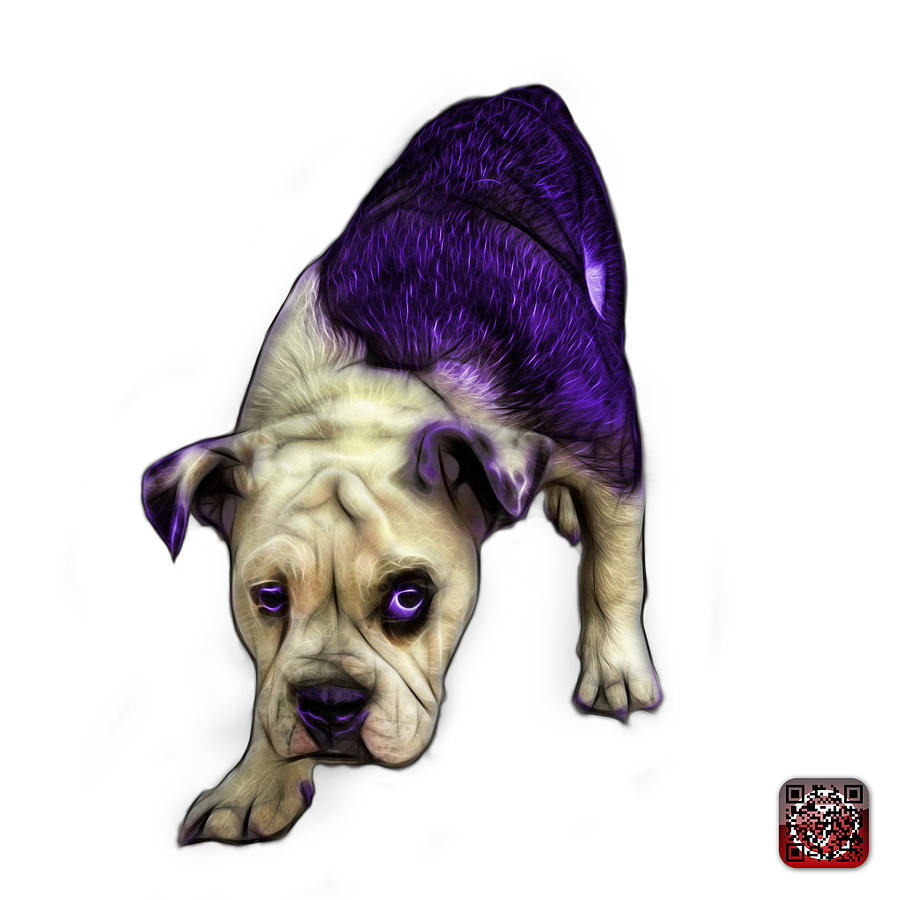 Purple English Bulldog Dog Art - 1368 - WB Painting by James Ahn