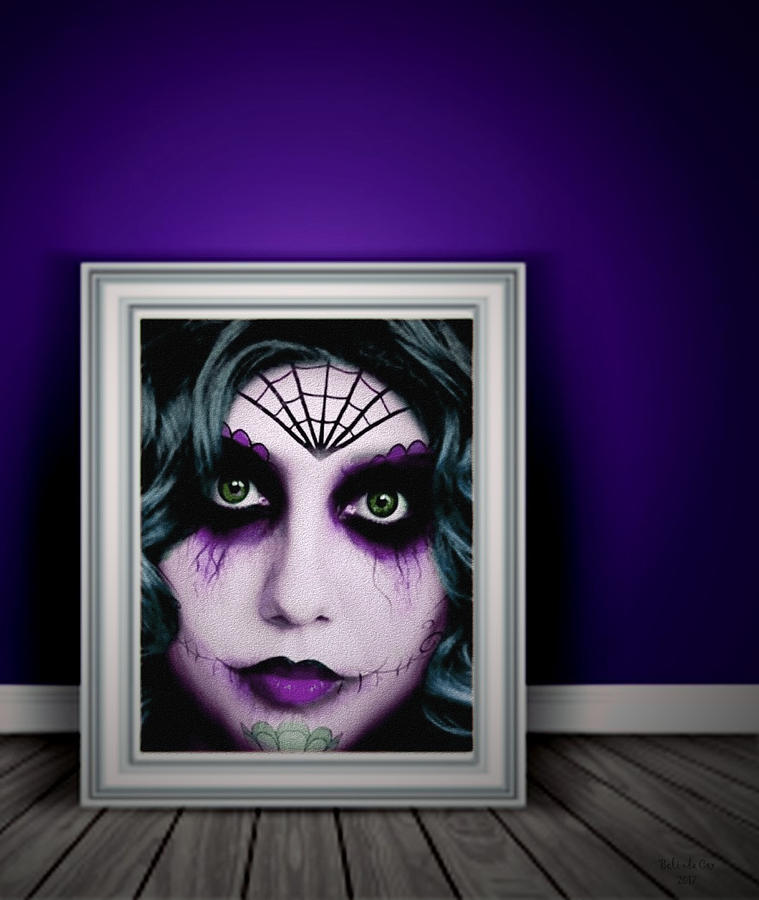 Purple Eye Zombie Woman Digital Art by Artful Oasis