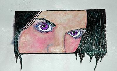 Purple Eyes Painting - Purple Eyes by Mickie Boothroyd Purple Eyes Painting - Purple Eyes by Mickie Boothroyd