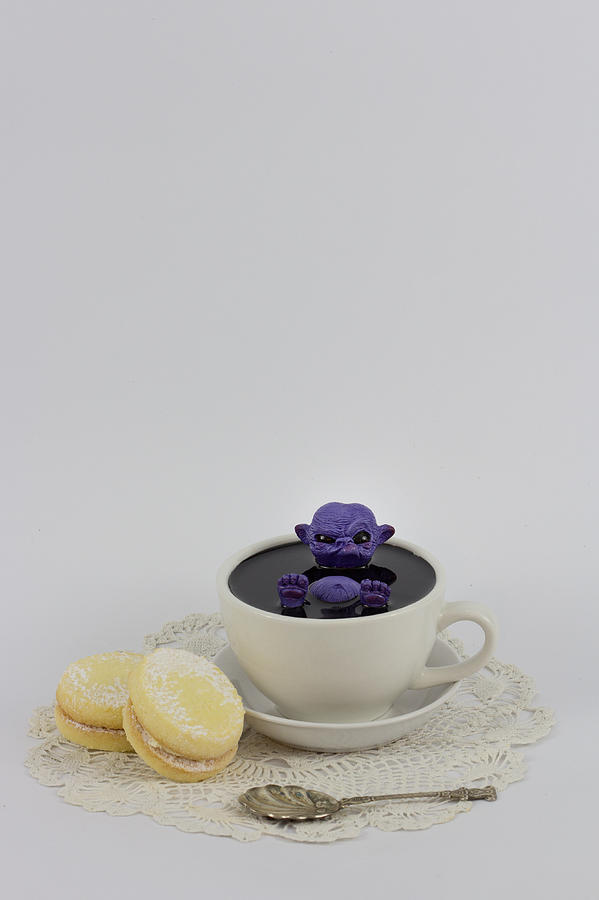Fairy Photograph - Purple fairy in a Teacup by Michael Palmer