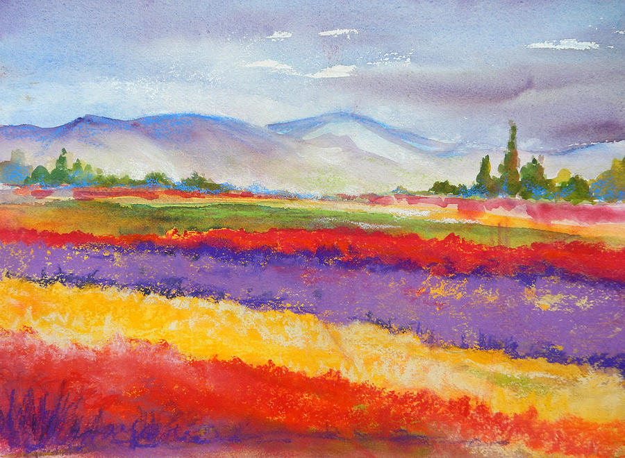 Purple Fields Painting by Caroline Patrick
