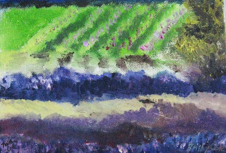 Purple Fields Painting by Trilby Cole