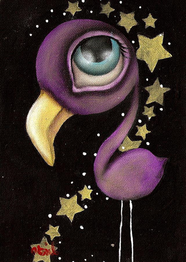 Purple Flamingo Painting by Abril Andrade