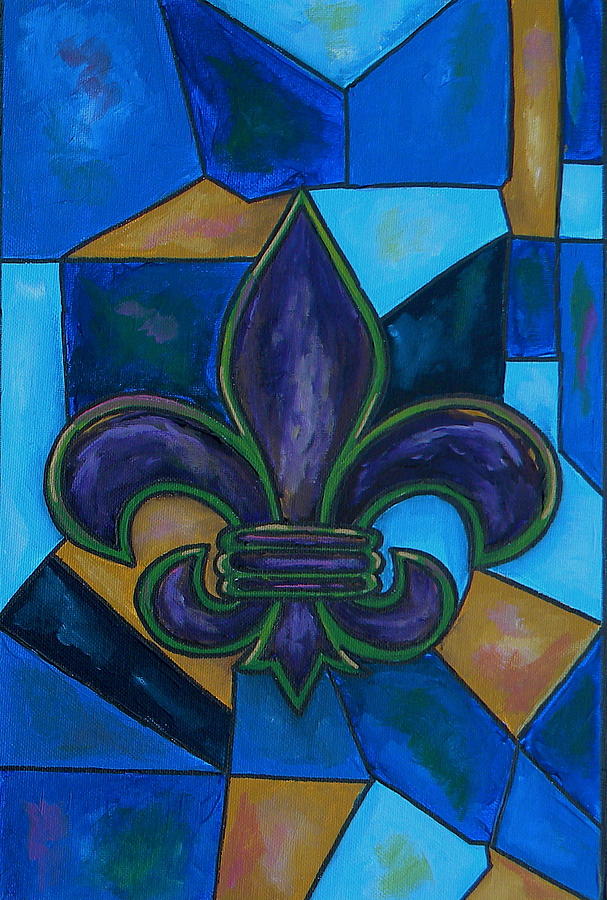 Purple Fleur De Lis Painting by Patti Schermerhorn