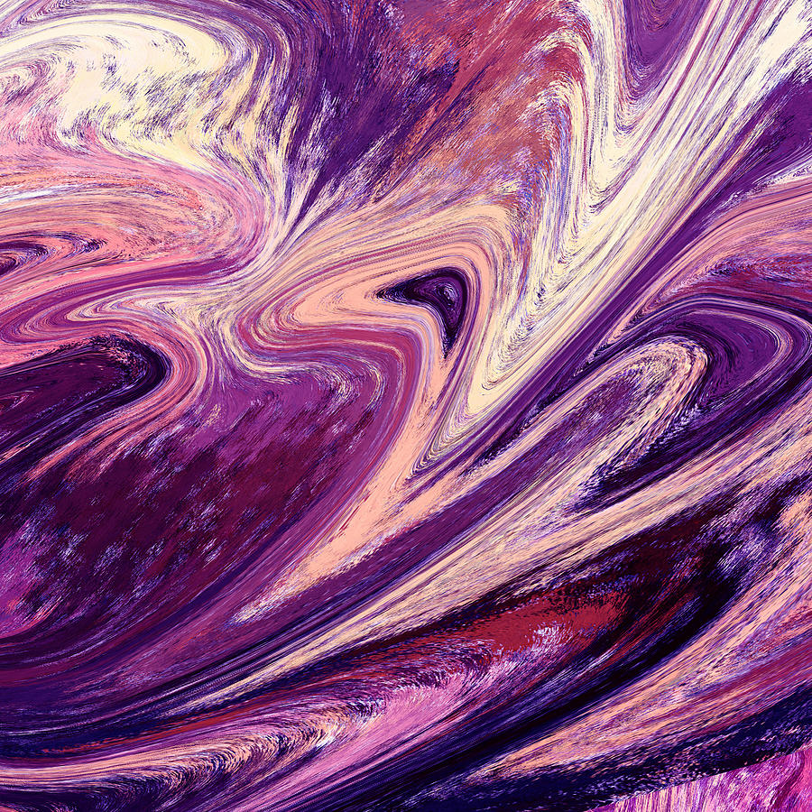 Purple Floral Flow Abstract Painting