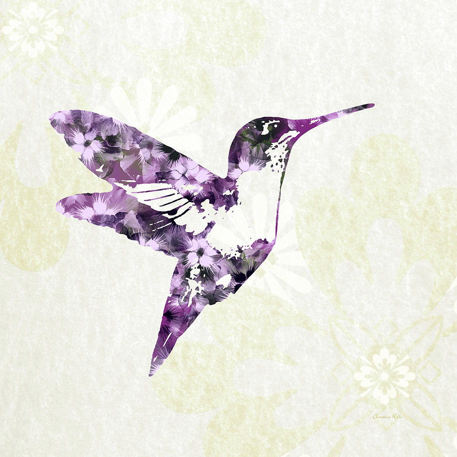 Floral Hummingbird Art #2 Mixed Media by Christina Rollo