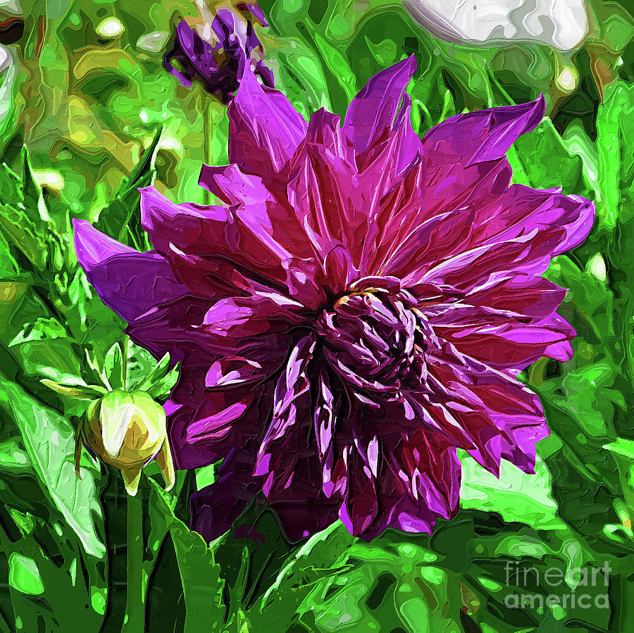 Botanical Digital Art - Purple Floral by Kirt Tisdale Botanical Digital Art - Purple Floral by Kirt Tisdale