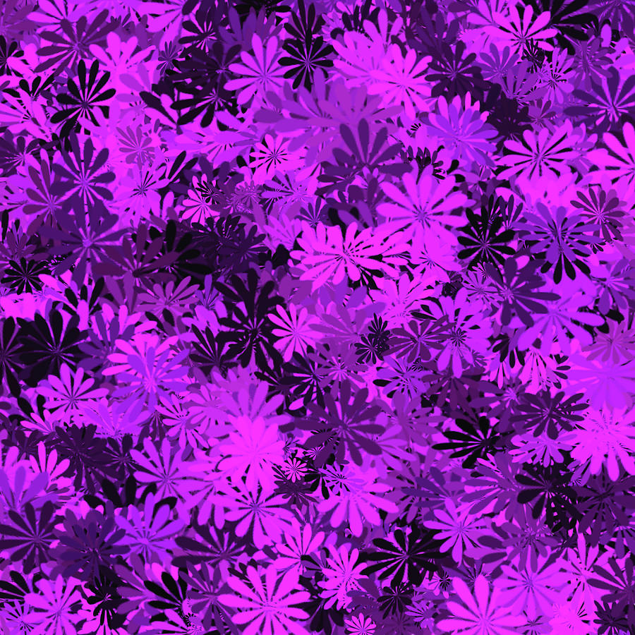 Purple Floral Pattern Digital Art by Aimee L Maher ALM GALLERY
