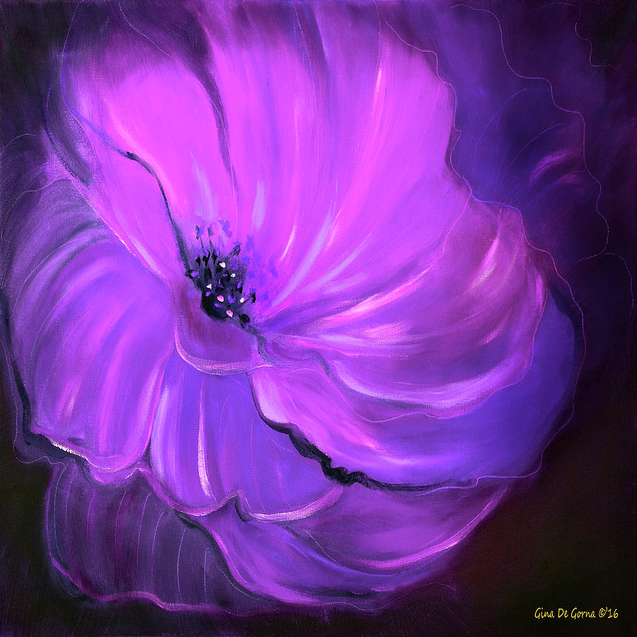 Purple Flower 33 Painting by Gina De Gorna