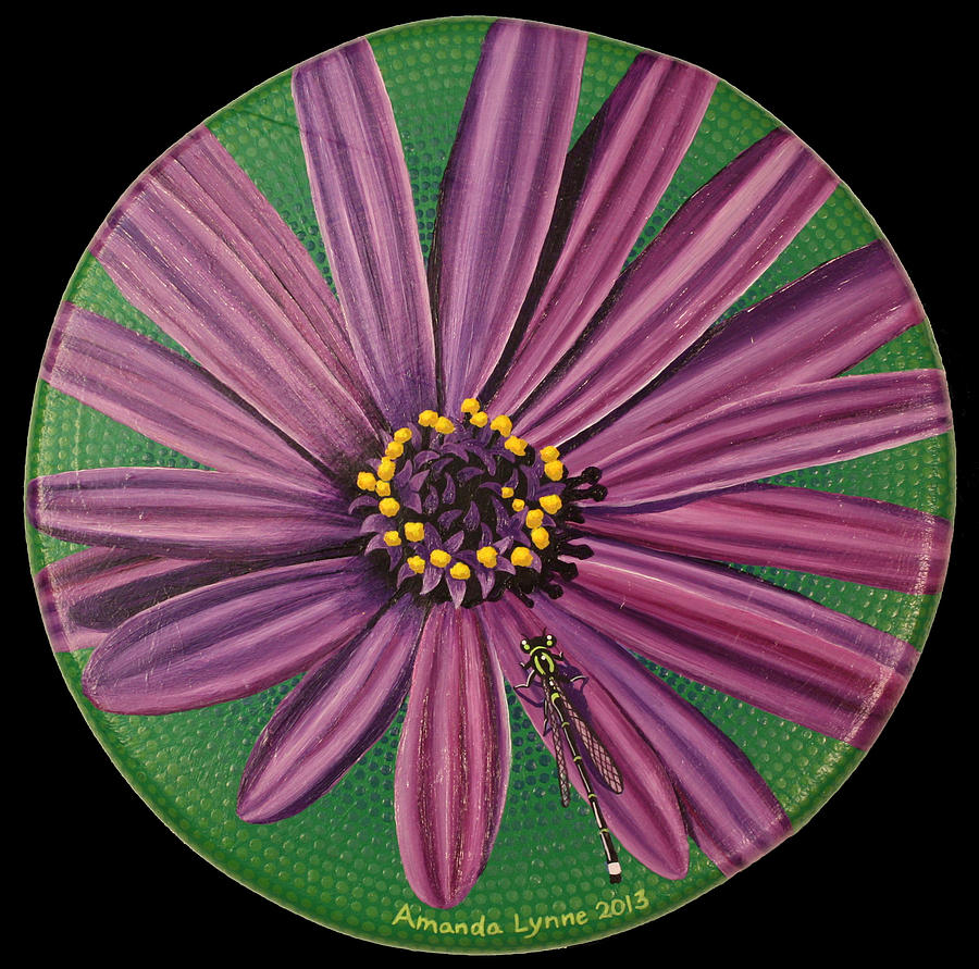 Purple Flower Painting by Amanda  Lynne