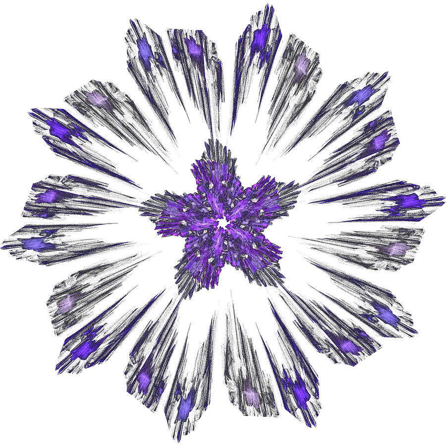 Purple Flower Crystal Digital Art by Thomas Pendock - Pixels