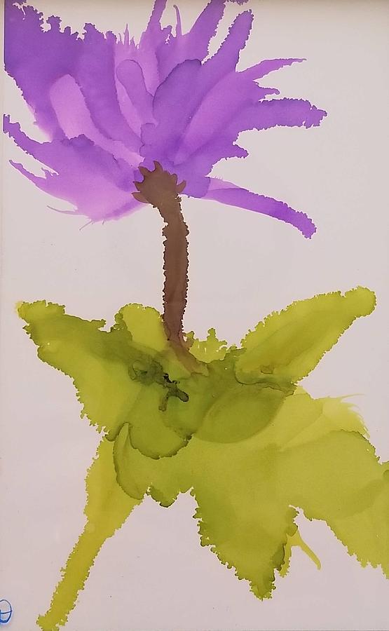 Purple Flower Painting by Donna Perry