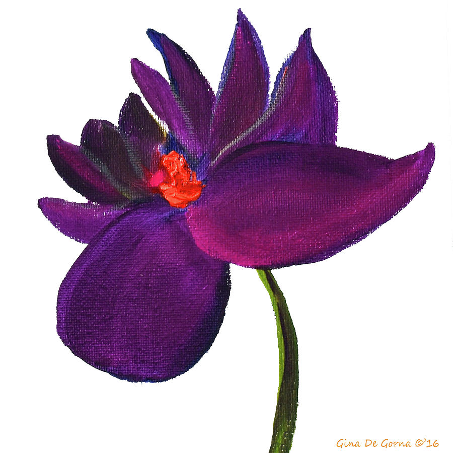 Purple Flower Painting by Gina De Gorna
