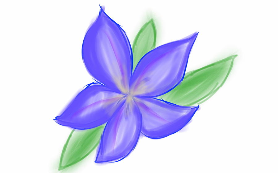 Purple Flower Drawing By Isabella Yang