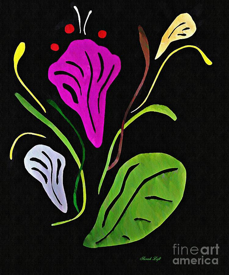 Purple Flower Mixed Media by Sarah Loft