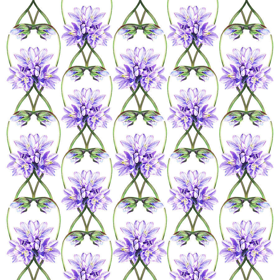 Purple Flowers Botanical Lace Painting by Irina Sztukowski