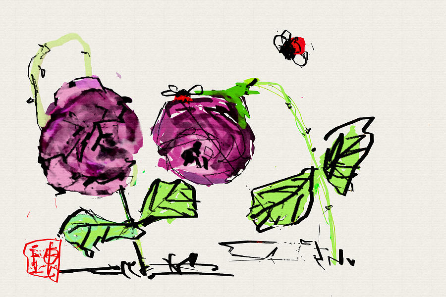 Purple  Flowers Grow Digital Art by Debbi Saccomanno Chan