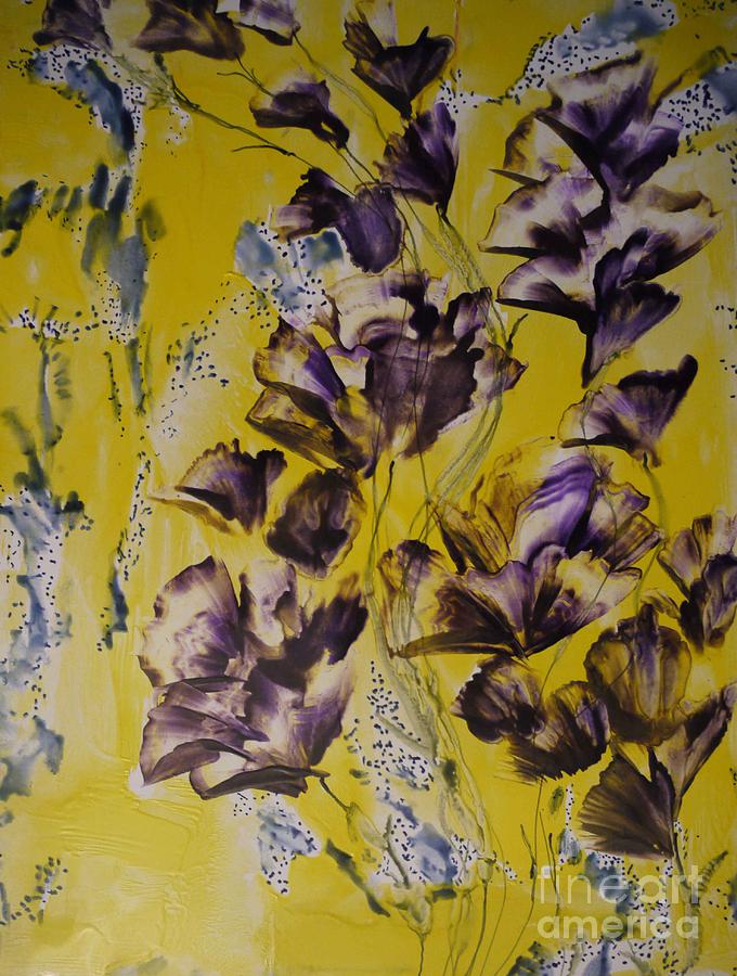 Purple Flowers Painting by Heather Hennick