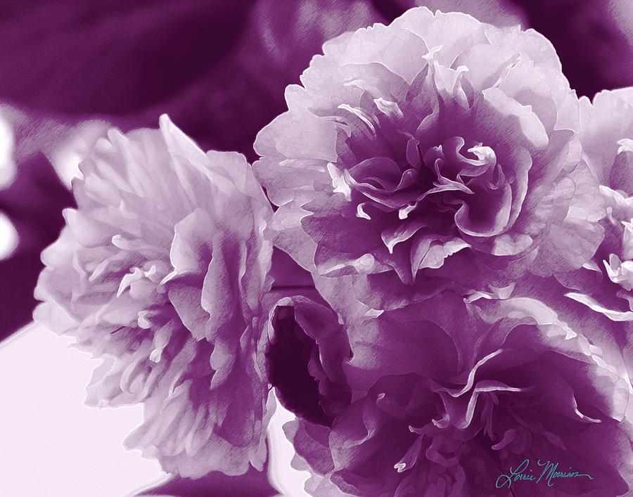 Flower Digital Art - Purple Flowers on a Table by Lorrie Morrison