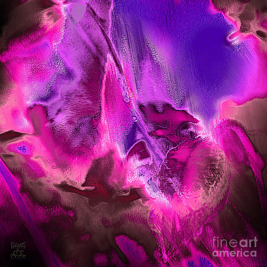 Purple Fuchsia Abstract Digital Art by Dee Flouton