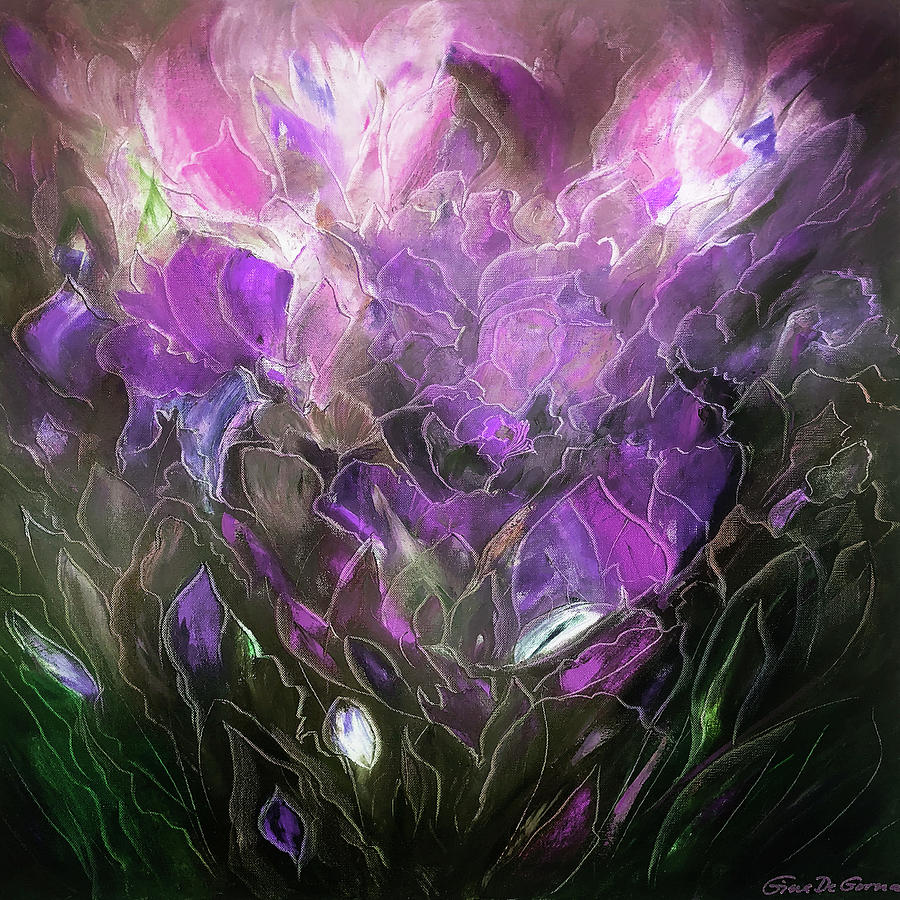 Purple Garden Painting by Gina De Gorna