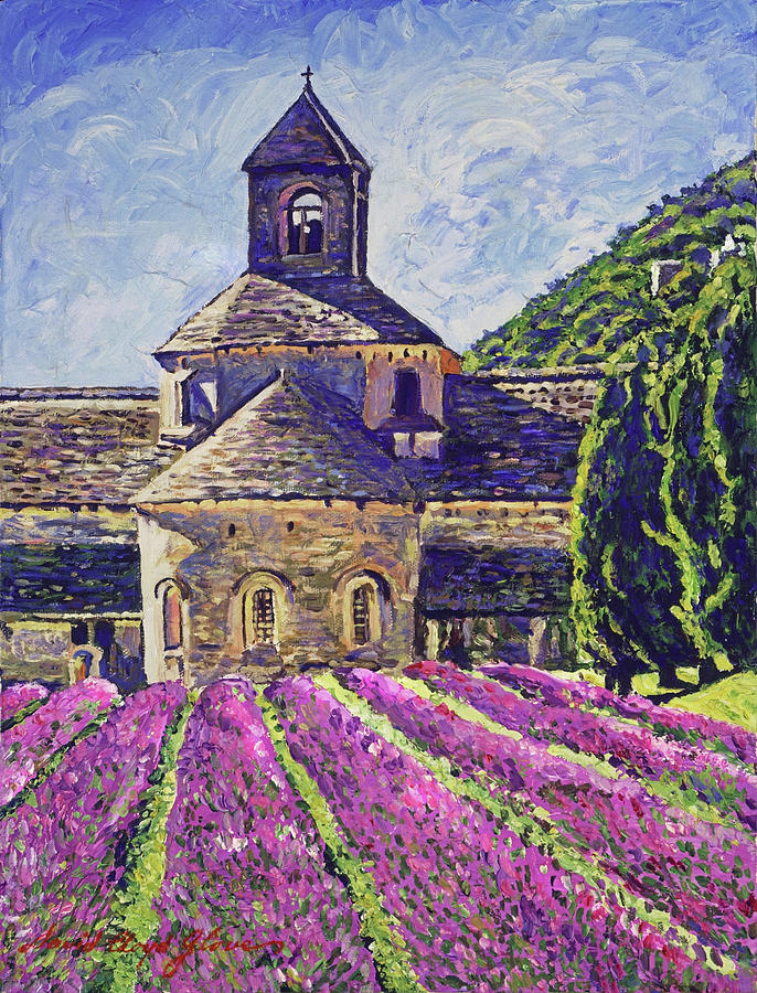 Purple Gardens Provence Painting by David Lloyd Glover