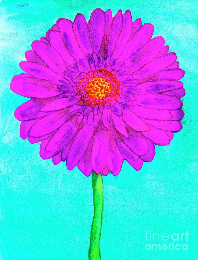 Purple gerbera Painting by Irina Afonskaya