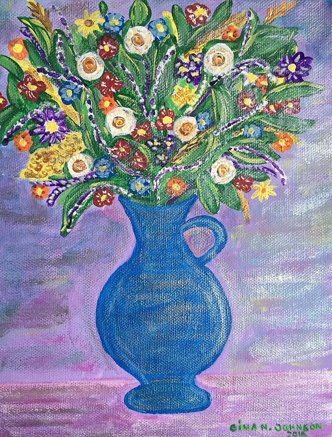 Purple Painting by Gina Nicolae Johnson