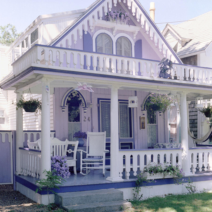 Martha's Vineyard Photograph - Purple Gingerbread House by Rose Martin