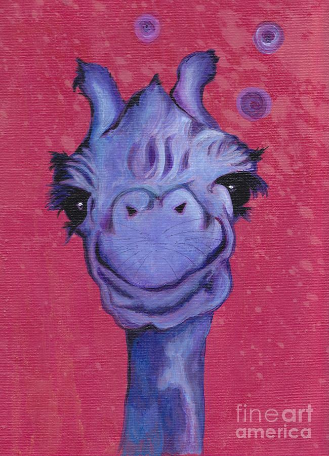 Purple Giraffe Painting by Robin Wiesneth
