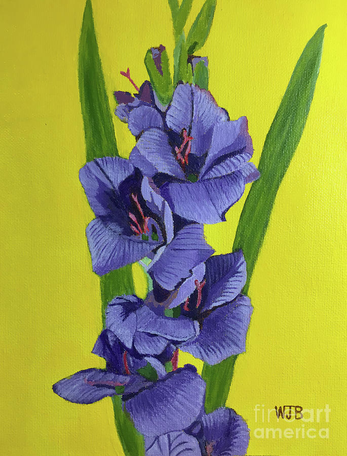 Purple Gladiolas Painting by William Bowers