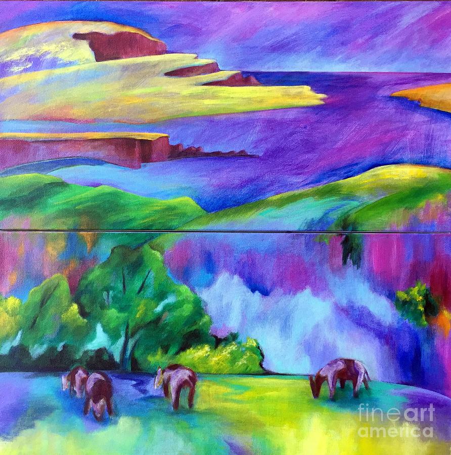 Purple Graze Painting by Elizabeth Fontaine-Barr