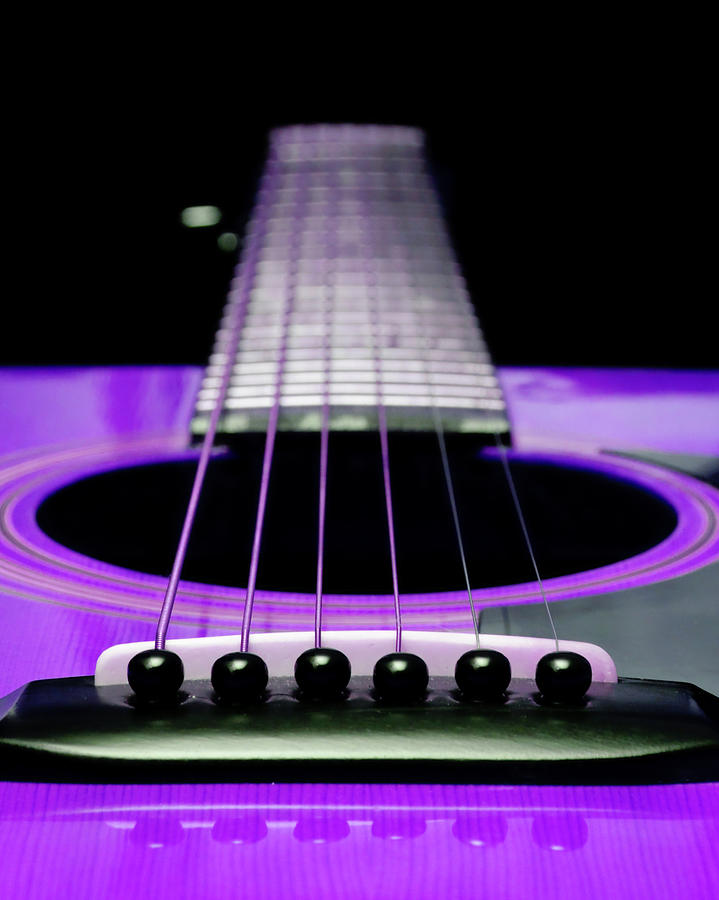 Purple Guitar 15 Photograph by Andee Design