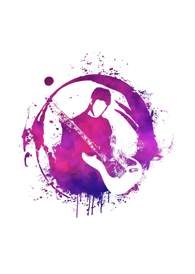 Purple Guitarist Digital Art