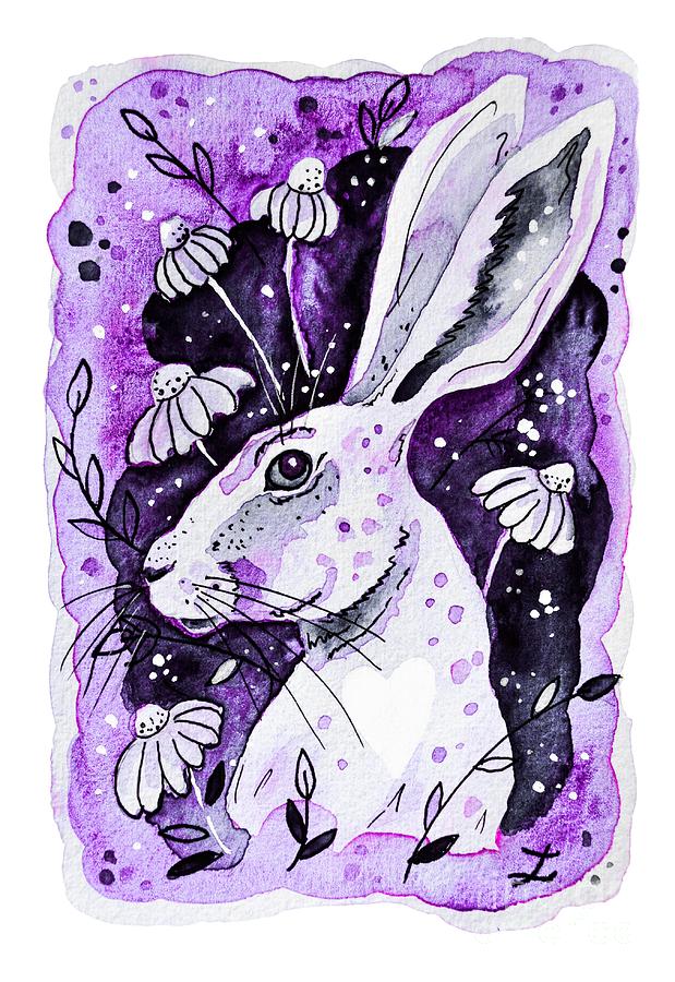 Purple Hare Painting by Zaira Dzhaubaeva