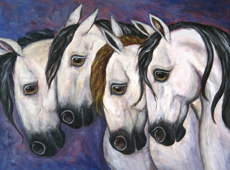 Four Horses Painting - Purple Haze by Frances Gillotti