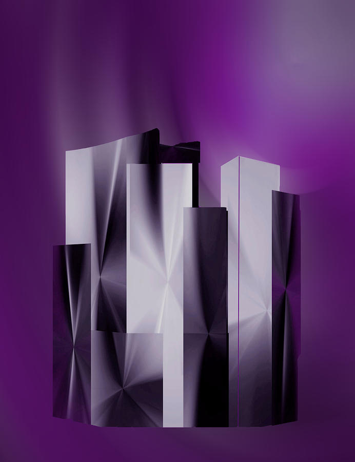 Abstract Digital Art - Purple Haze by John Krakora