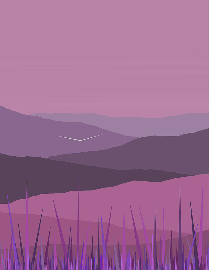 Unique Digital Art - Purple Haze - Purple Hills by Val Arie