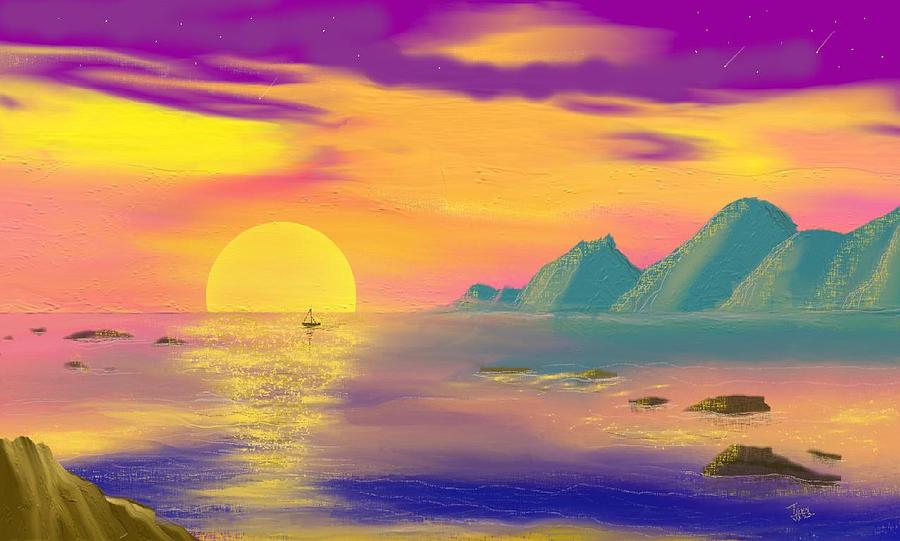 Purple Haze Sunset Digital Art by Tony Rodriguez