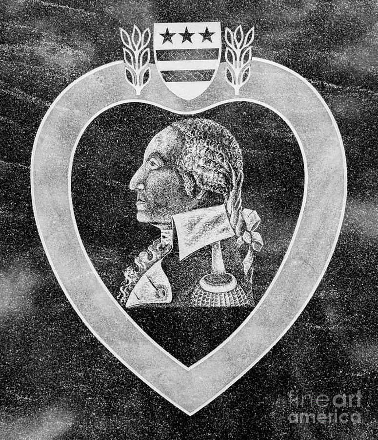 Purple Heart Emblem Polished Granite Photograph by Gary Whitton