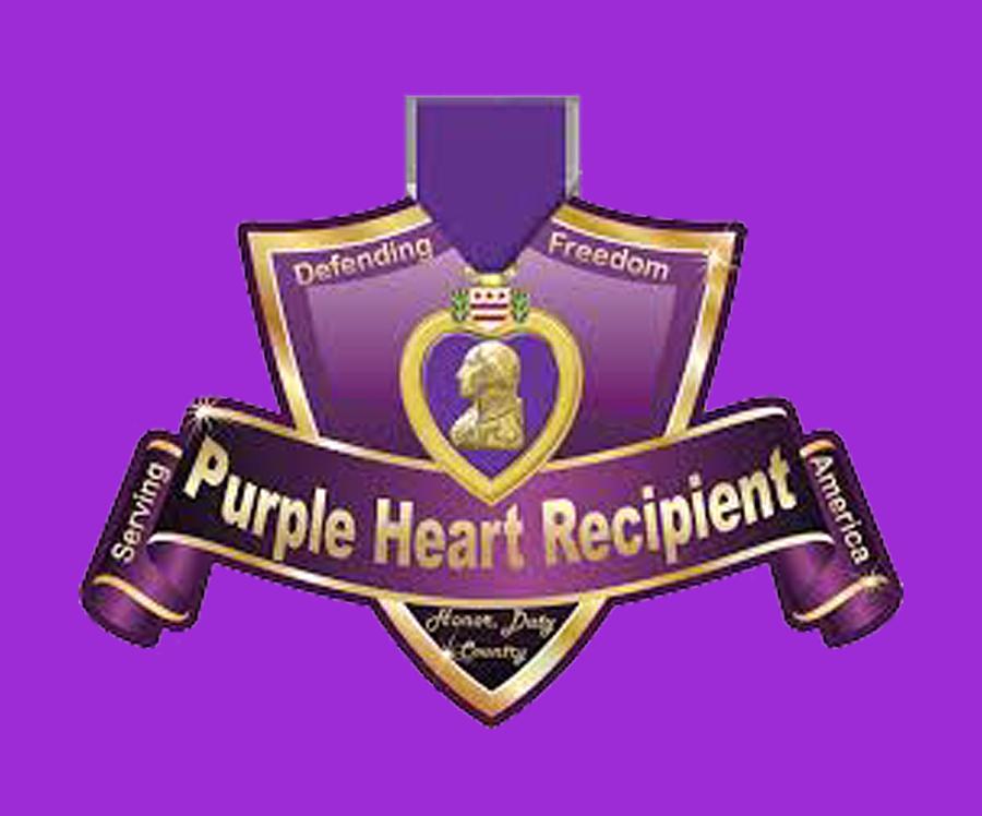Purple Heart T-hirt Painting by Herb Strobino