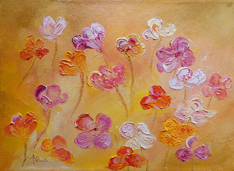 Wildflowers Painting - Purple Honey Thrive by Angeles M Pomata