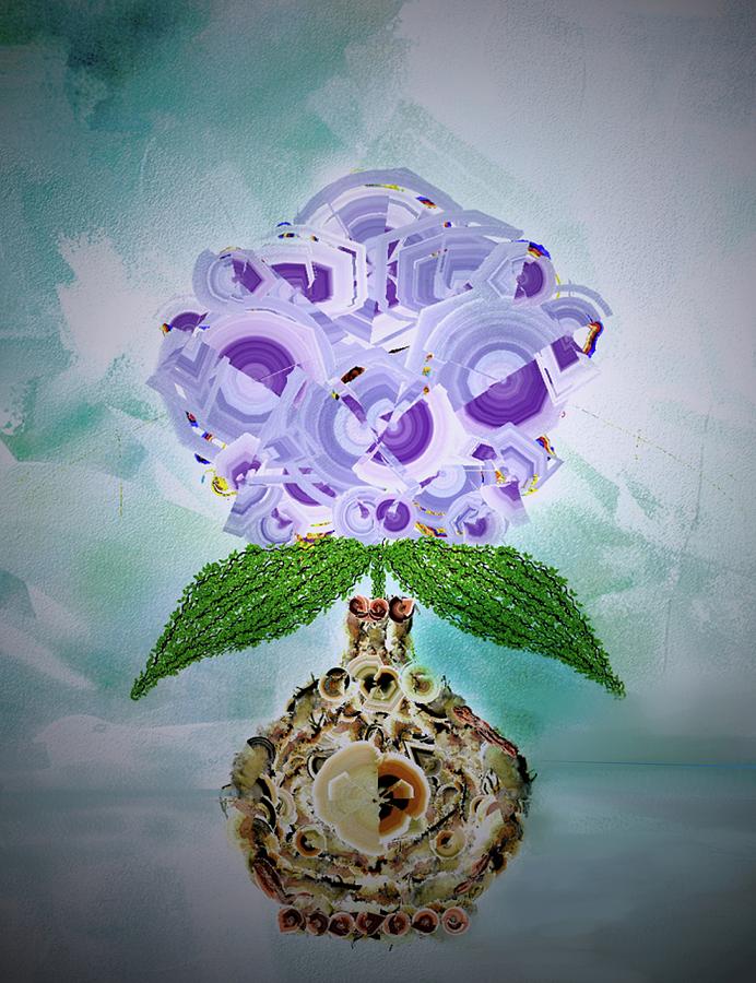 Purple Hydrangea Digital Art by Elaine Weiss - Pixels