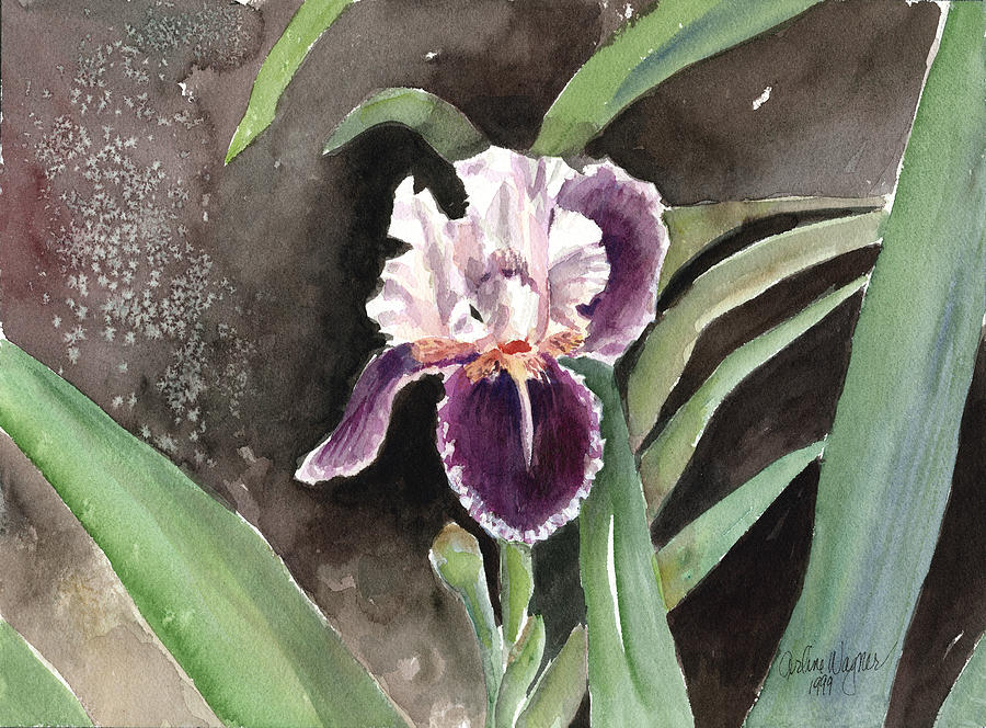 Purple Iris Painting by Arline Wagner