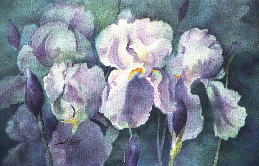 Purple Iris Painting by Carol Scott - Fine Art America