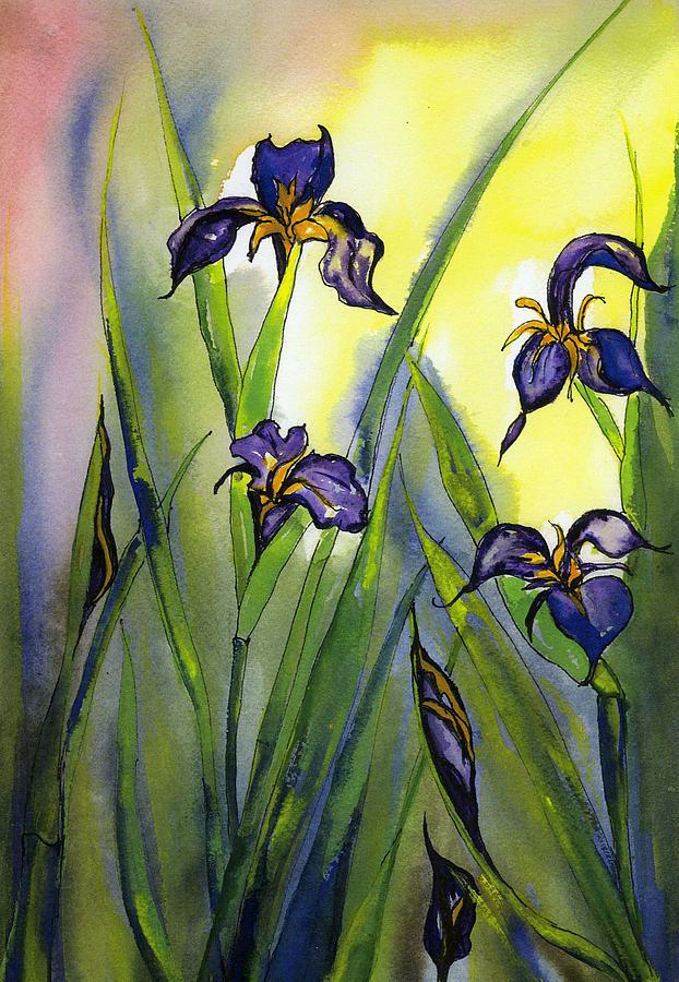 Purple Iris Painting by Catherine Wilson - Fine Art America