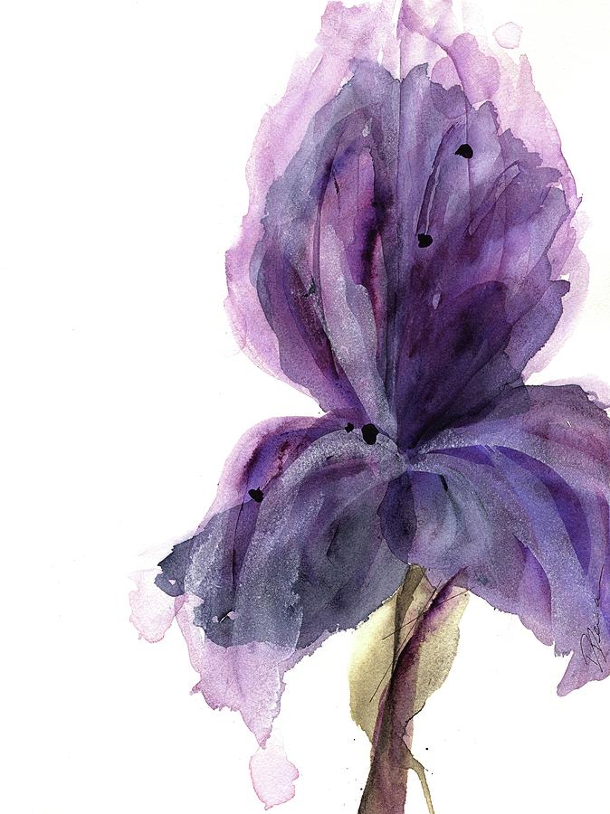 Purple Iris Painting by Dawn Derman